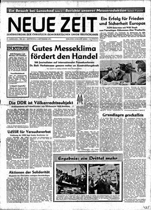 Neue Zeit Online-Archiv vom 08.09.1971