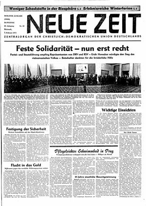 Neue Zeit Online-Archiv vom 07.02.1973