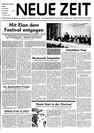 Neue Zeit Online-Archiv vom 17.02.1973