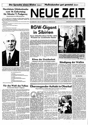 Neue Zeit Online-Archiv vom 18.02.1973