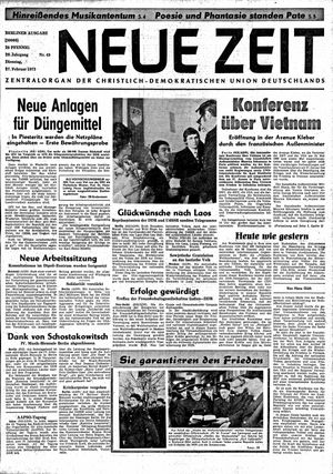 Neue Zeit Online-Archiv vom 27.02.1973