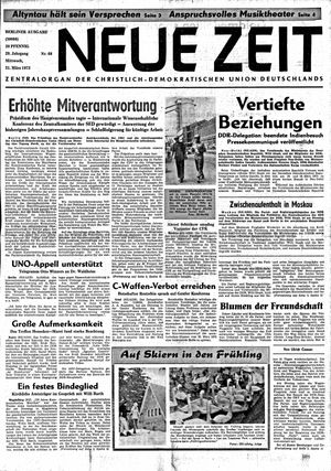 Neue Zeit Online-Archiv vom 21.03.1973