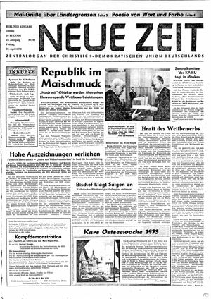 Neue Zeit Online-Archiv vom 27.04.1973