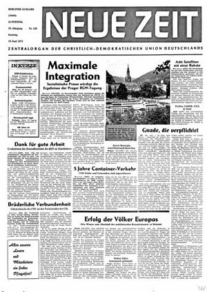 Neue Zeit Online-Archiv vom 10.06.1973