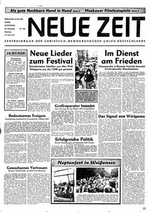Neue Zeit Online-Archiv vom 15.07.1973