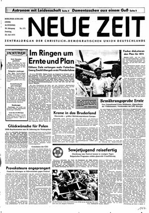 Neue Zeit Online-Archiv vom 22.07.1973