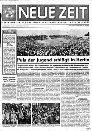 Neue Zeit Online-Archiv vom 29.07.1973