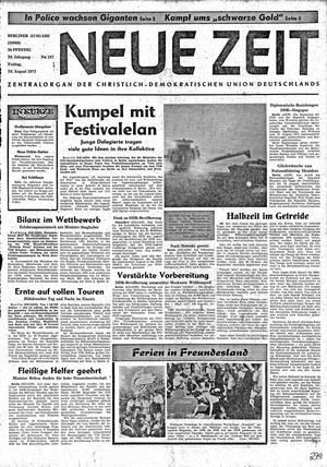 Neue Zeit Online-Archiv vom 10.08.1973
