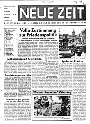 Neue Zeit Online-Archiv vom 11.08.1973
