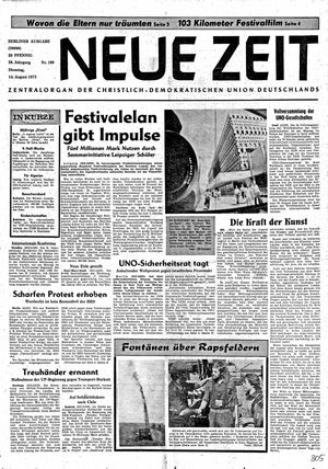 Neue Zeit Online-Archiv vom 14.08.1973