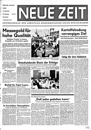 Neue Zeit Online-Archiv vom 08.09.1973