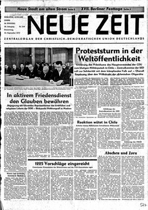 Neue Zeit Online-Archiv vom 13.09.1973