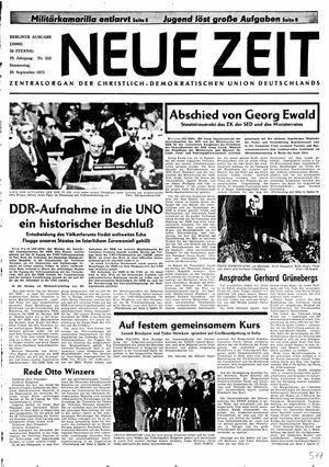 Neue Zeit Online-Archiv vom 20.09.1973