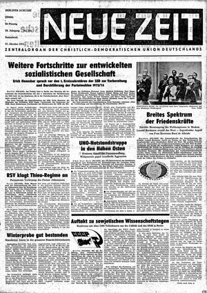 Neue Zeit Online-Archiv vom 27.10.1973