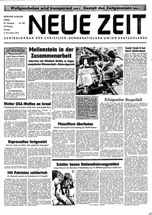 Neue Zeit Online-Archiv vom 09.11.1973