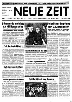 Neue Zeit Online-Archiv vom 27.11.1973