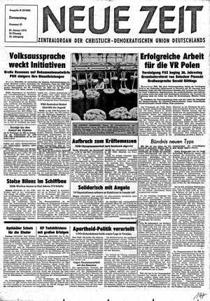Neue Zeit Online-Archiv vom 29.01.1976