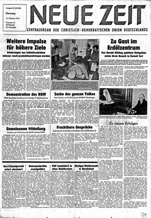 Neue Zeit Online-Archiv vom 17.02.1976