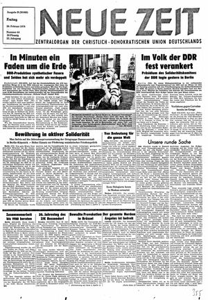 Neue Zeit Online-Archiv vom 20.02.1976