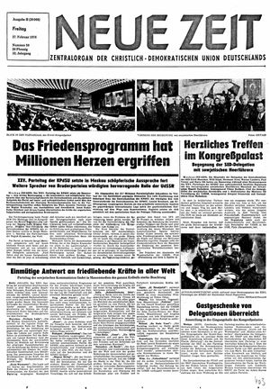 Neue Zeit Online-Archiv vom 27.02.1976