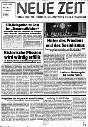 Neue Zeit Online-Archiv vom 28.02.1976