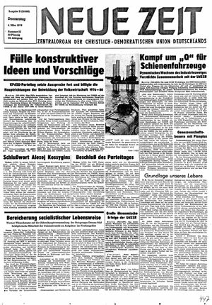 Neue Zeit Online-Archiv vom 04.03.1976