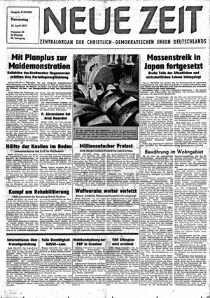 Neue Zeit Online-Archiv vom 22.04.1976