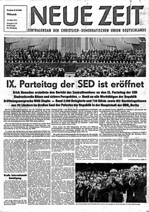 Neue Zeit Online-Archiv vom 19.05.1976