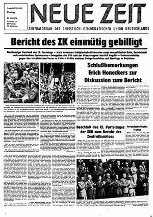 Neue Zeit Online-Archiv vom 21.05.1976