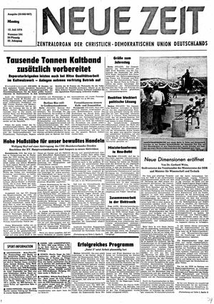 Neue Zeit Online-Archiv vom 12.07.1976