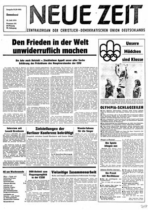 Neue Zeit Online-Archiv vom 31.07.1976