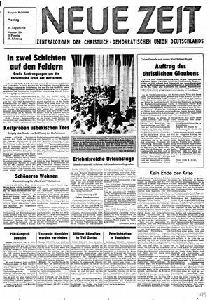 Neue Zeit Online-Archiv vom 30.08.1976