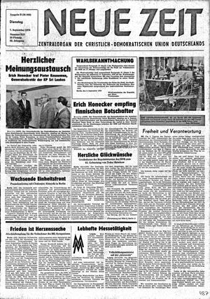 Neue Zeit Online-Archiv on Sep 7, 1976