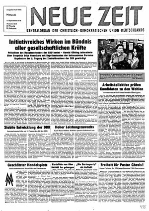 Neue Zeit Online-Archiv vom 08.09.1976