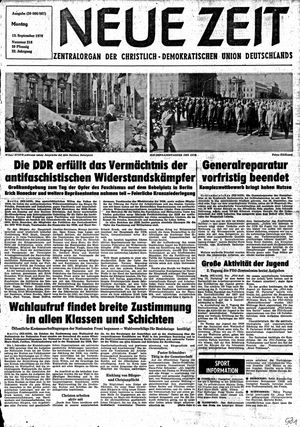 Neue Zeit Online-Archiv vom 13.09.1976