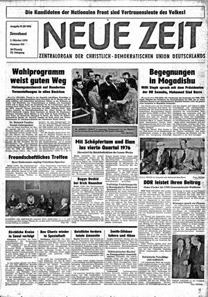 Neue Zeit Online-Archiv vom 02.10.1976