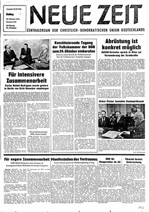 Neue Zeit Online-Archiv vom 22.10.1976