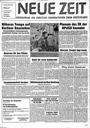 Neue Zeit Online-Archiv vom 27.10.1976