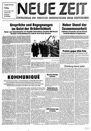 Neue Zeit Online-Archiv vom 19.11.1976