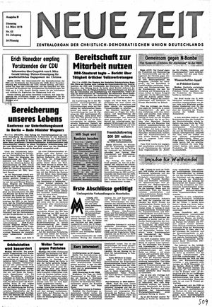 Neue Zeit Online-Archiv vom 14.03.1978