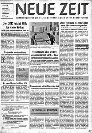 Neue Zeit Online-Archiv vom 27.04.1978