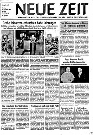 Neue Zeit Online-Archiv vom 30.10.1978