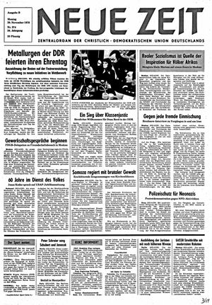 Neue Zeit Online-Archiv vom 20.11.1978