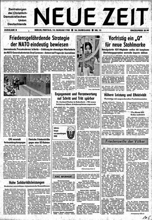 Neue Zeit Online-Archiv vom 18.01.1980