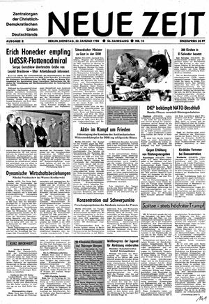 Neue Zeit Online-Archiv vom 22.01.1980