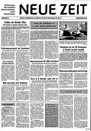 Neue Zeit Online-Archiv vom 20.03.1980