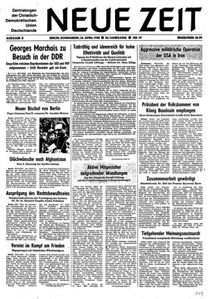 Neue Zeit Online-Archiv vom 26.04.1980