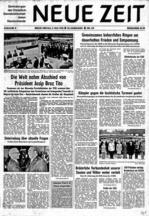 Neue Zeit Online-Archiv vom 09.05.1980