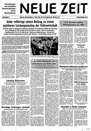 Neue Zeit Online-Archiv vom 07.06.1980