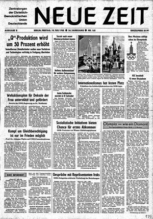 Neue Zeit Online-Archiv vom 18.07.1980